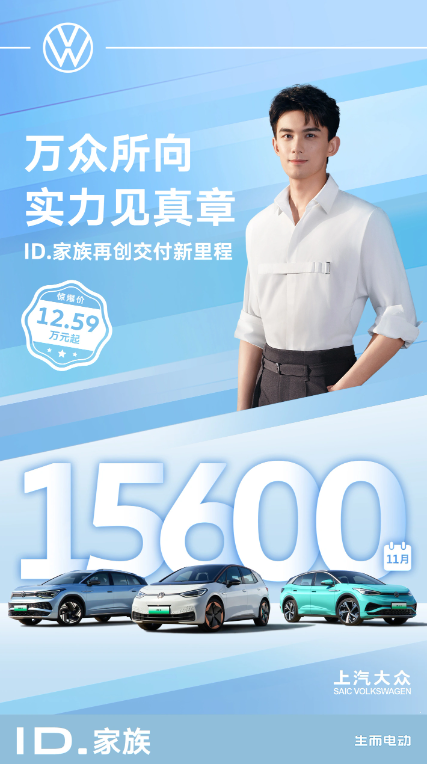 上汽大众ID.家族11月销售再创新高，累计销量突破20万辆