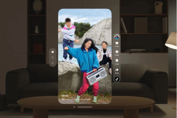 TikTok正式登陆苹果Vision Pro头显，提供专属原生应用体验
